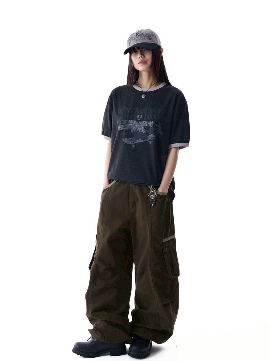 AAKAM】Cracked Letter Ringer Top | OUR BRAND,AAKAM | PRESSING WEB SHOP