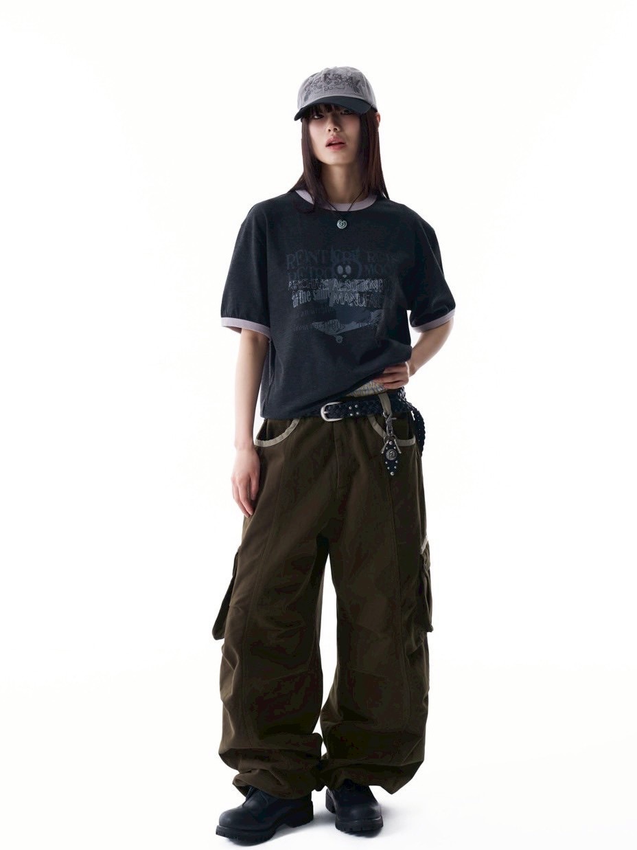 AAKAM】Cracked Letter Ringer Top | OUR BRAND,AAKAM