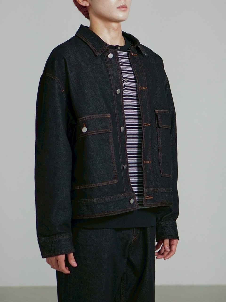 受注制【Chikashitsu +】2 pocket rigid denim jacket
