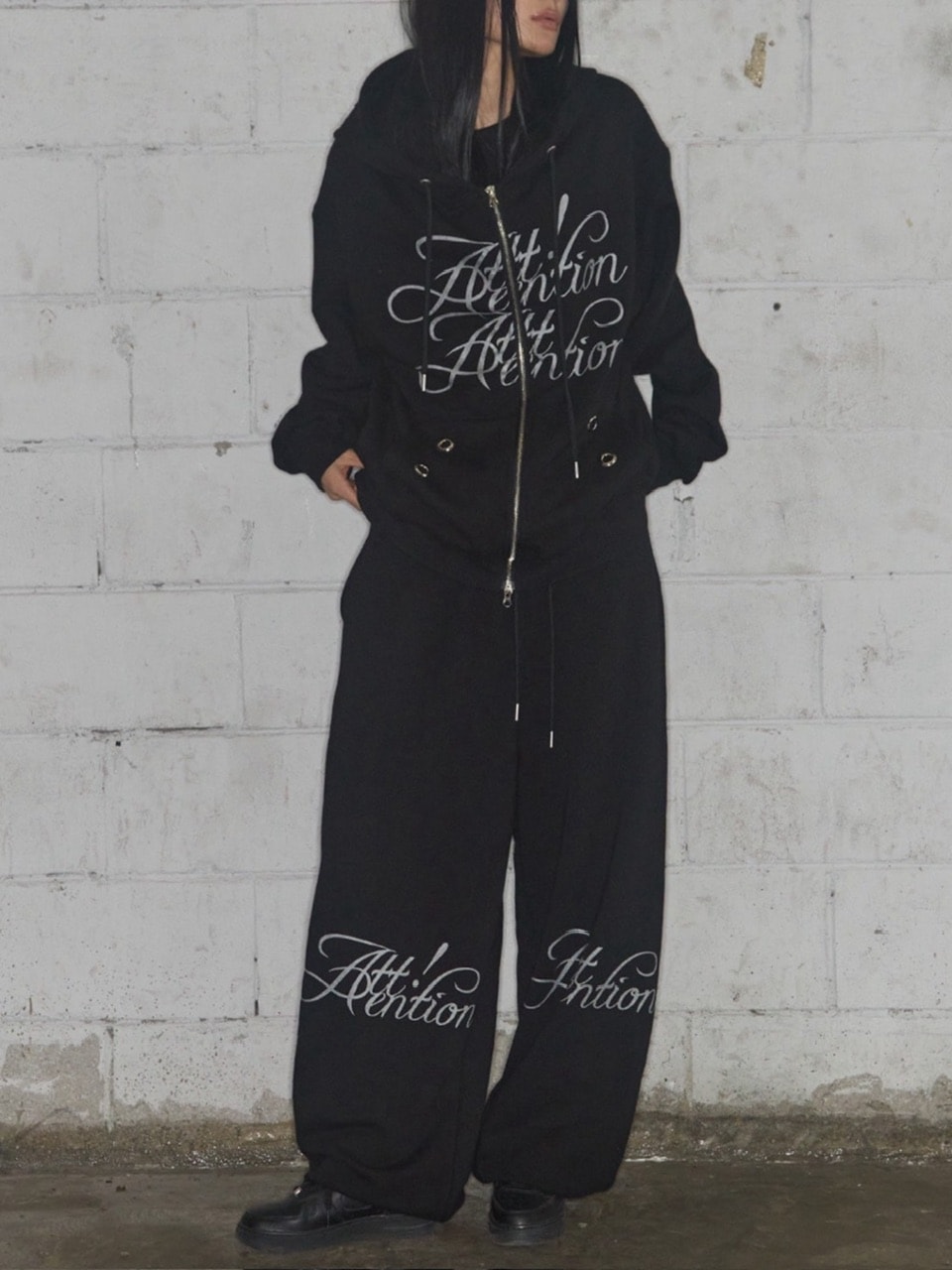 アイレットデザインジップフーディー WISH FOR EVER パーカー EYELET DESIGN DOUBLE ZIP HOODIE