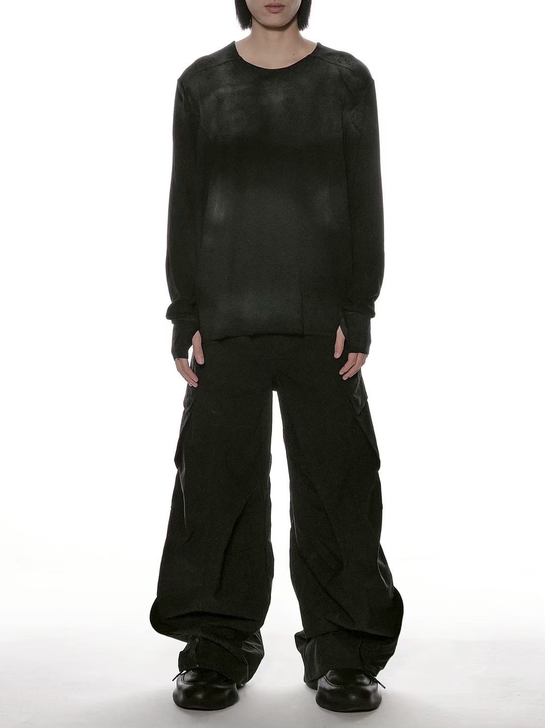 トップス d5ove Basic Washed Long-sleeved Tee d5ove】Basic Washed Long-sleeved Tee / 【ダヴ】スモークウォッシュ