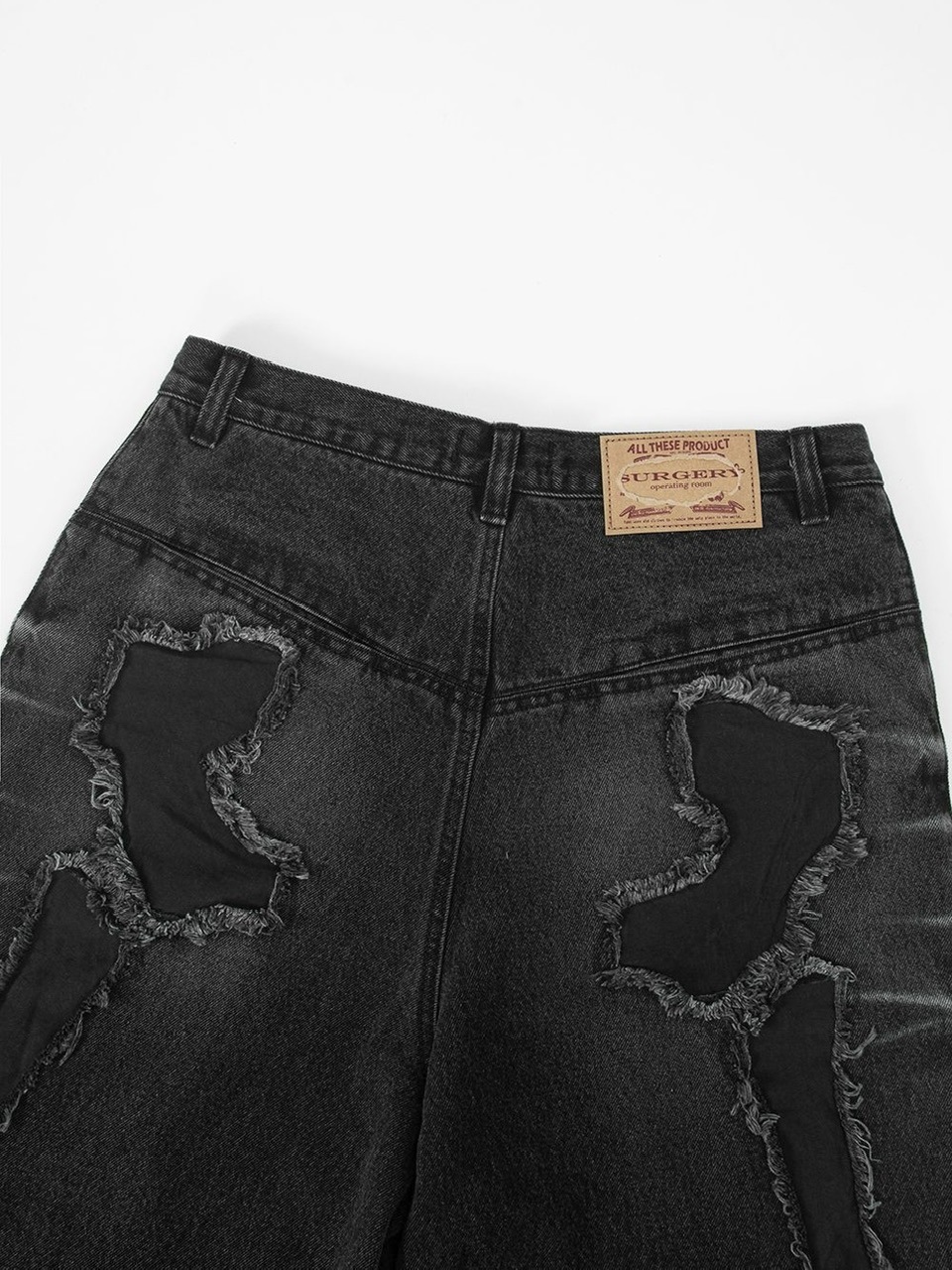 【SURGERY】surgery bone cutting denim wide pants / 【サージェリー】サージェリー ボーン カッティング デニム ワイド パンツ