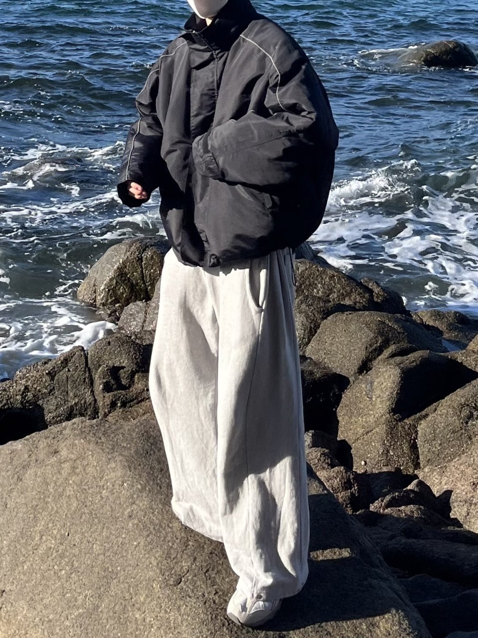 受注制【Chikashitsu +】snap button sweat pants (2color)