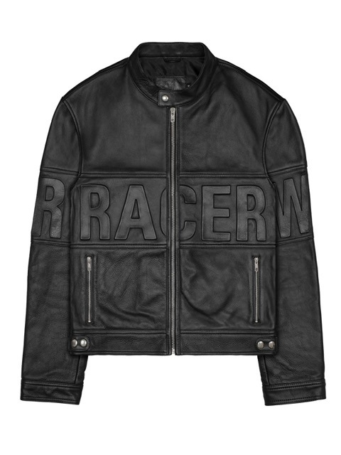 racerworldwide レザージャケット RACER WORLDWIDE】Black Leather Embossed Jacket | OUR BRAND