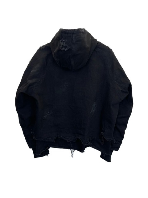 BLR BLUER】DAMAGED MULTI-POCKET COTTON HOODIE | OUR BRAND,BLR