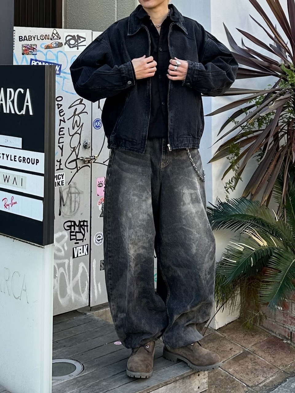 大阪店WEB限定受注制【Chikashitsu +】dirty wash balloon denim