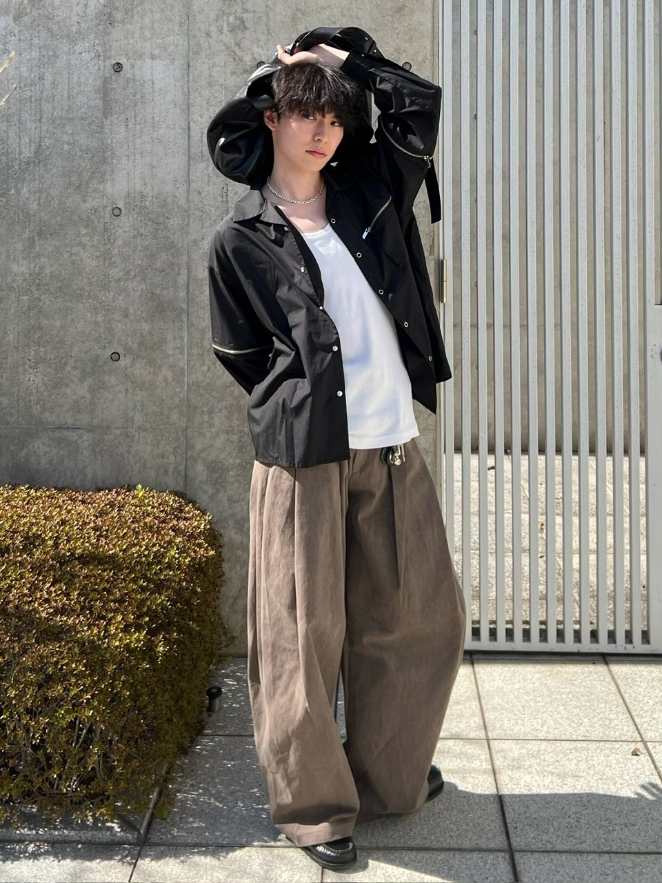 東京店WEB限定受注制【Chikashitsu +】deep tuck cotton wide slacks (3color)