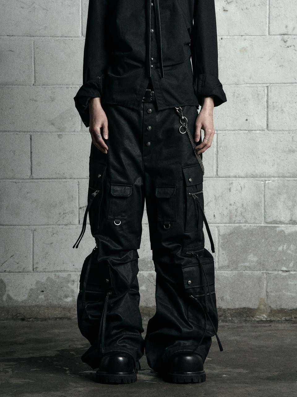 Rosen Kreuz】CURVE FIT LONG CARGO PANTS | OUR BRAND,Rosen