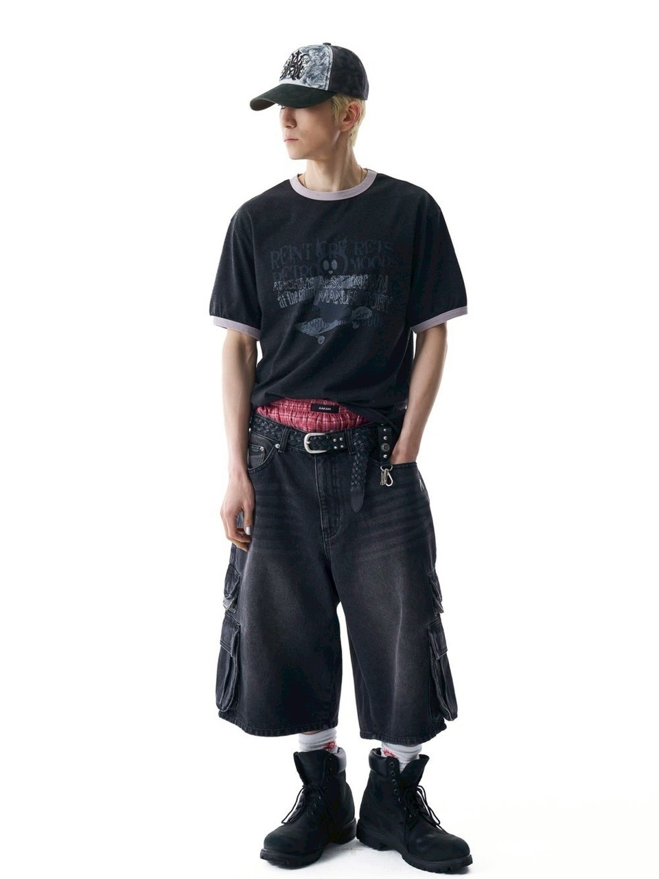 【AAKAM】Camo Patch Bermuda Denim Cargo Pants ★男女兼用★ AAKAM】Camo Patch Bermuda Denim Cargo Pants | OUR BRAND
