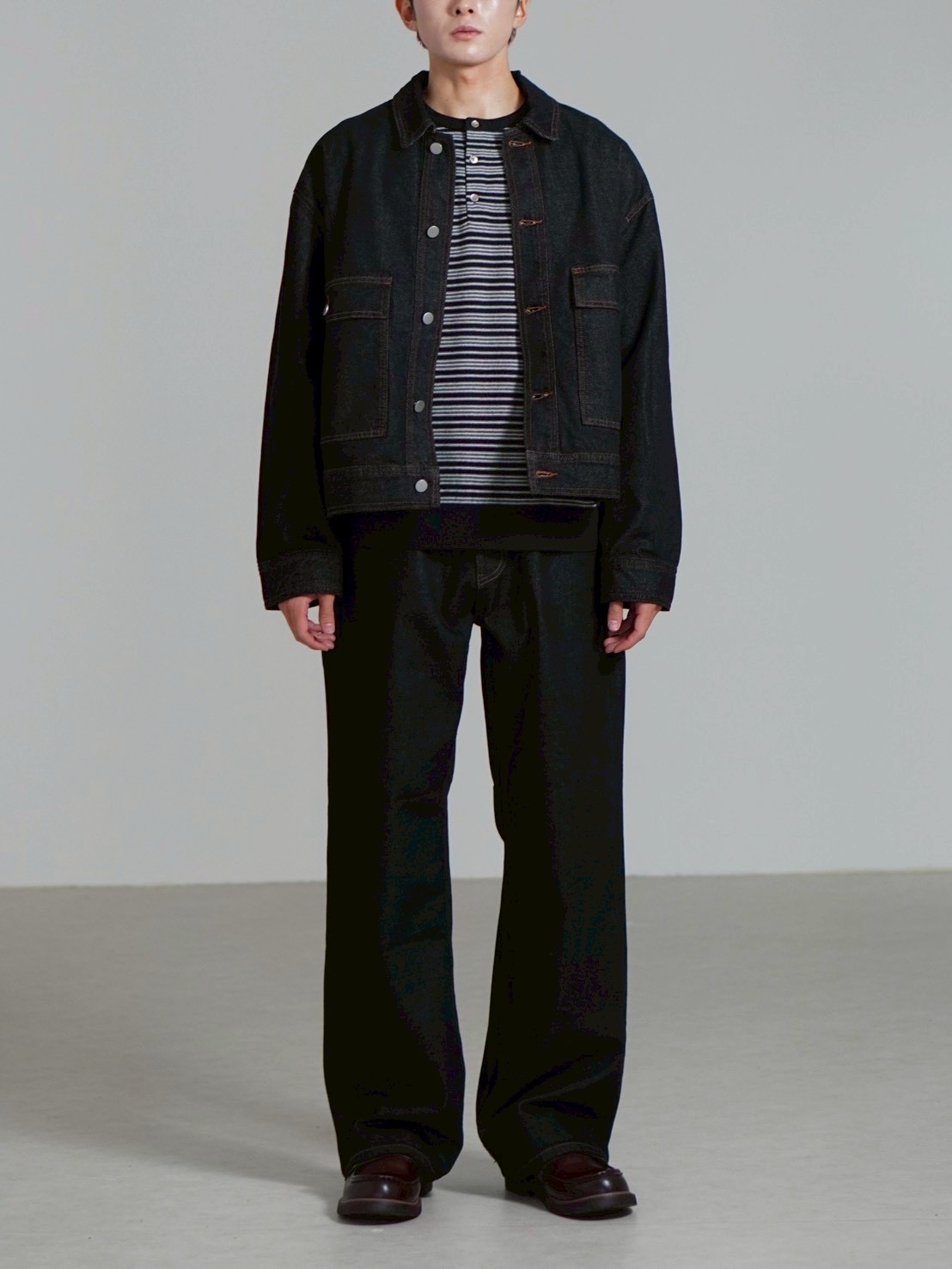 受注制【Chikashitsu +】semi wide rigid denim pants