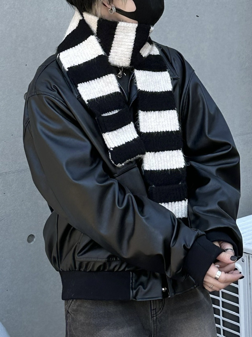 大阪店WEB限定【Chikashitsu +】border pocket muffler (2color)