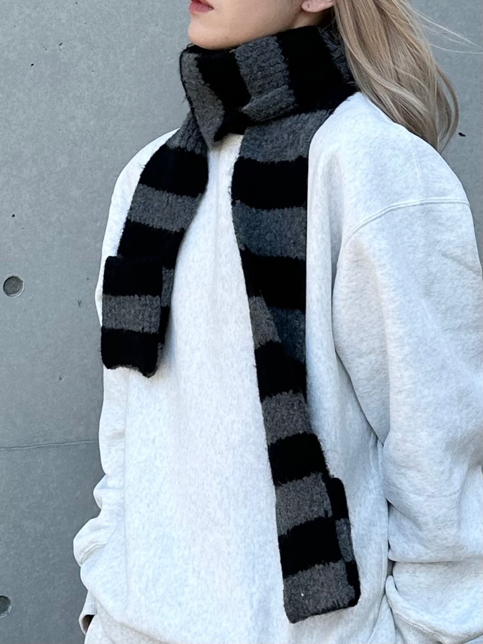 大阪店WEB限定【Chikashitsu +】border pocket muffler (2color)