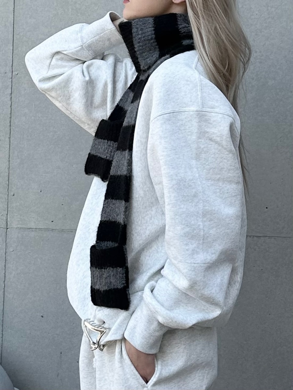 大阪店WEB限定【Chikashitsu +】border pocket muffler (2color)