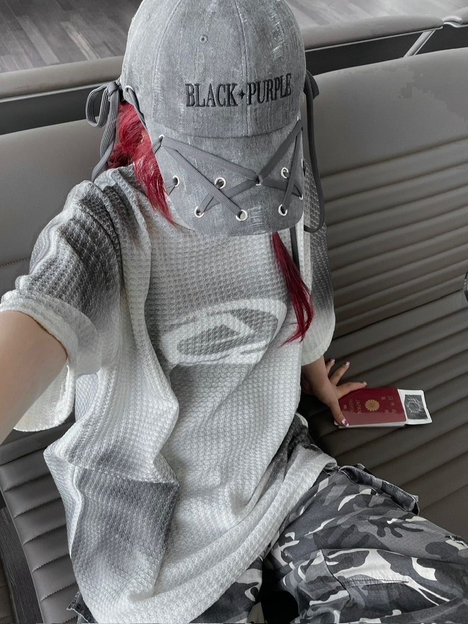 XU washing waffle long sleeve ブラック 受注制【Never mind the XU】washing waffle tee (3color) | OUR