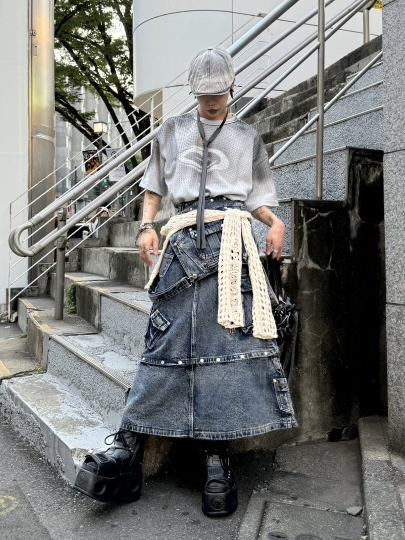 XU washing waffle long sleeve ブラック 受注制【Never mind the XU】washing waffle tee (3color) | OUR