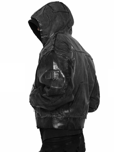 【RACER WORLDWIDE】Black Waxed Denim Bomber
