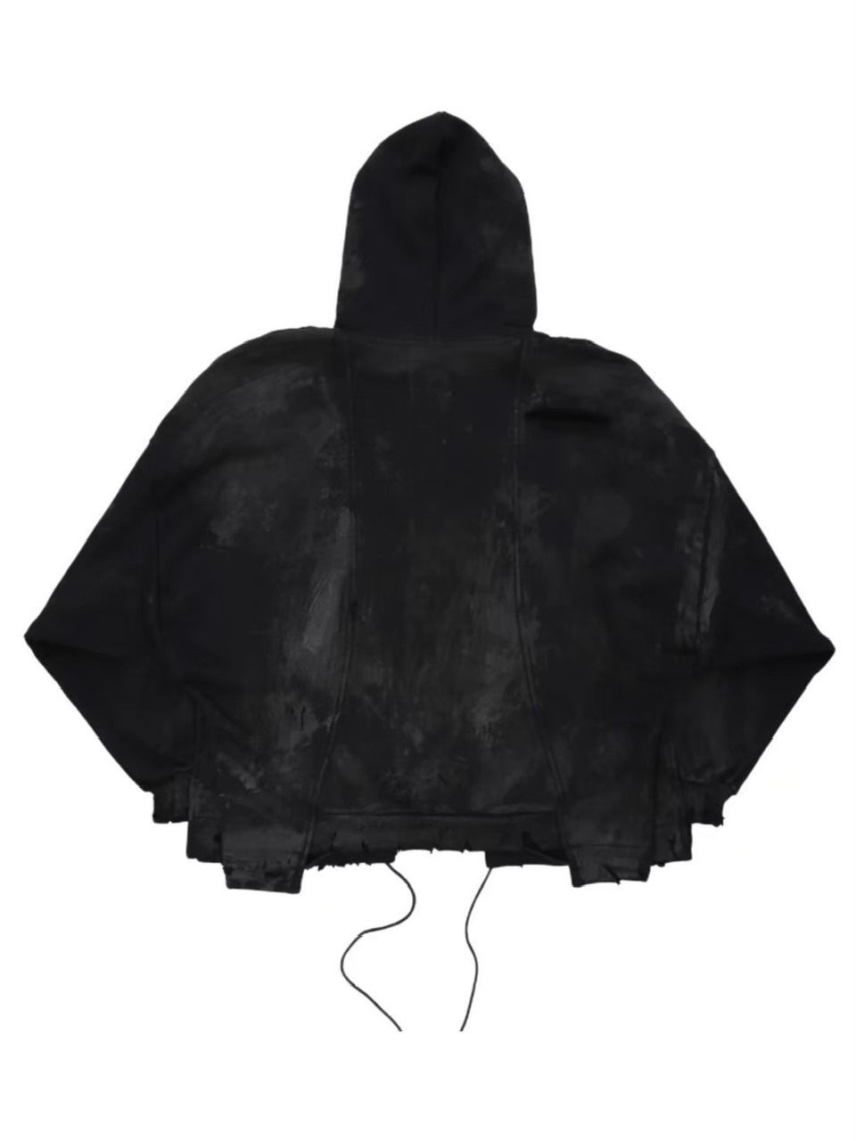 CONCEPT NOTHING】AB INFERNO DESTROYED BLACK ZIPPER HOODIE | OUR
