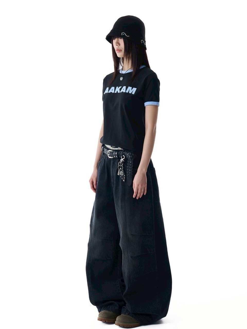 AAKAM】Knee Pin-tuck Washed Denim Pants | OUR BRAND,AAKAM
