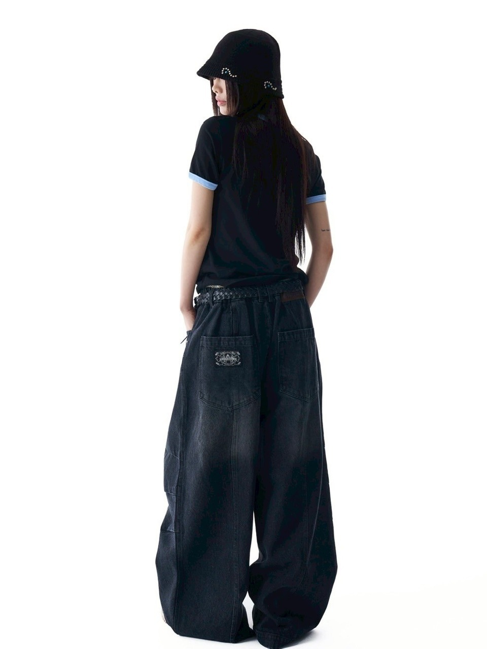 AAKAM】Knee Pin-tuck Washed Denim Pants | OUR BRAND,AAKAM