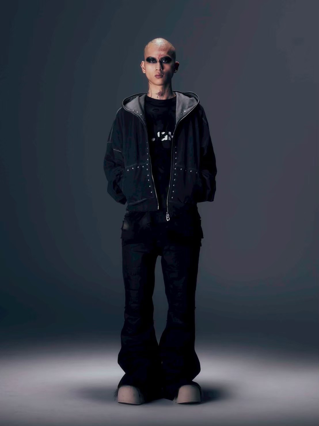 【DIG YOUR OWN GRAVE】COATING SLASH FLARE PANTS /【ディグユアオウングレイブ】コーティングダメージフレアパンツ