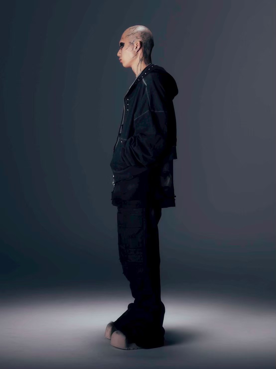 【DIG YOUR OWN GRAVE】COATING SLASH FLARE PANTS /【ディグユアオウングレイブ】コーティングダメージフレアパンツ