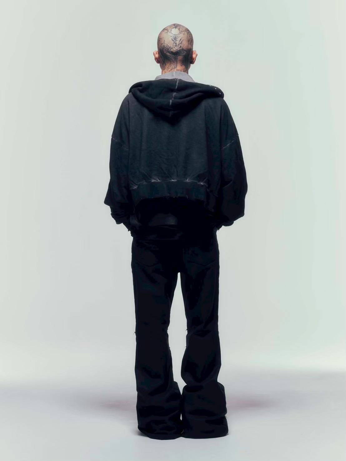 【DIG YOUR OWN GRAVE】COATING SLASH FLARE PANTS /【ディグユアオウングレイブ】コーティングダメージフレアパンツ