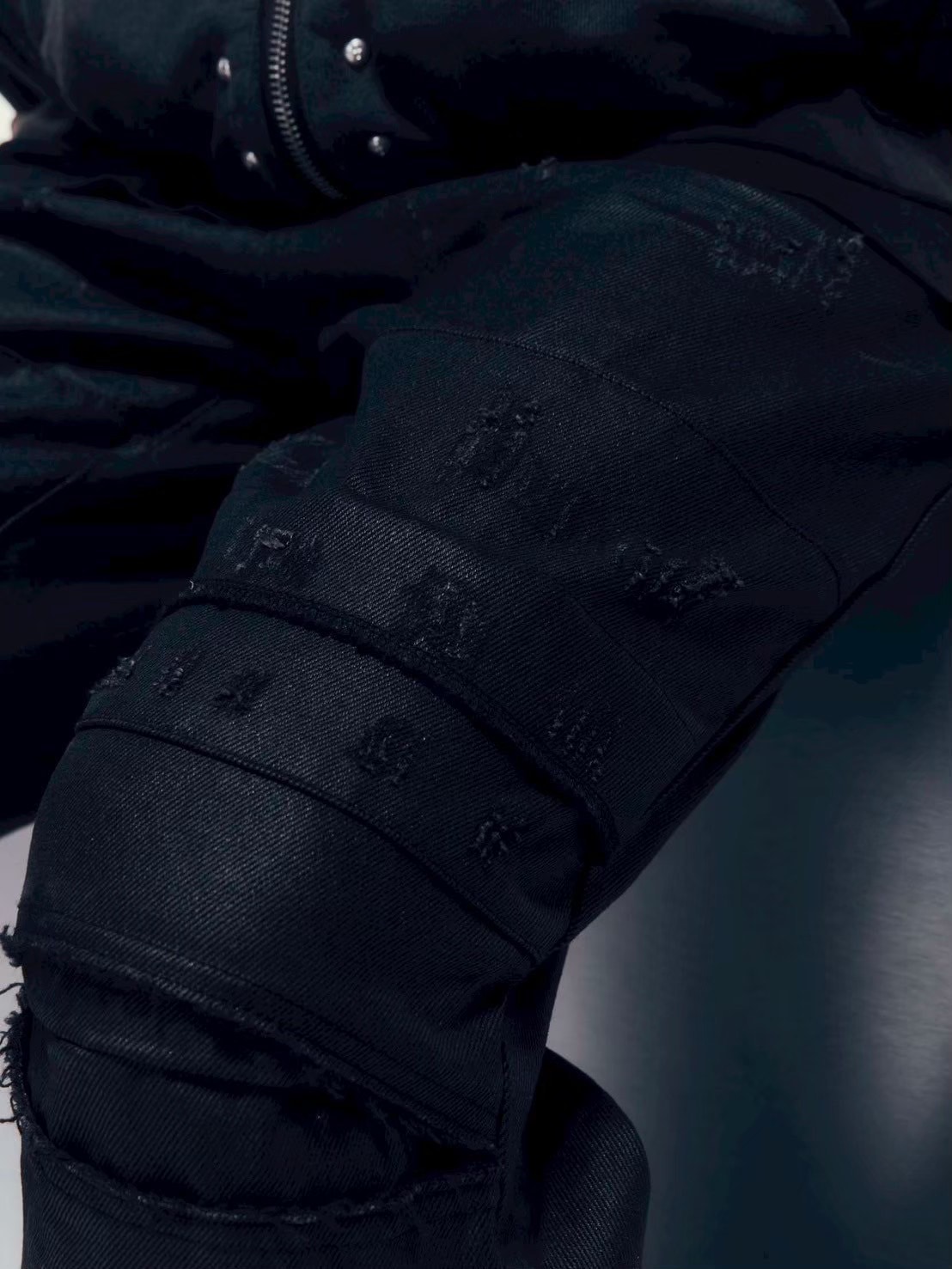 【DIG YOUR OWN GRAVE】COATING SLASH FLARE PANTS /【ディグユアオウングレイブ】コーティングダメージフレアパンツ