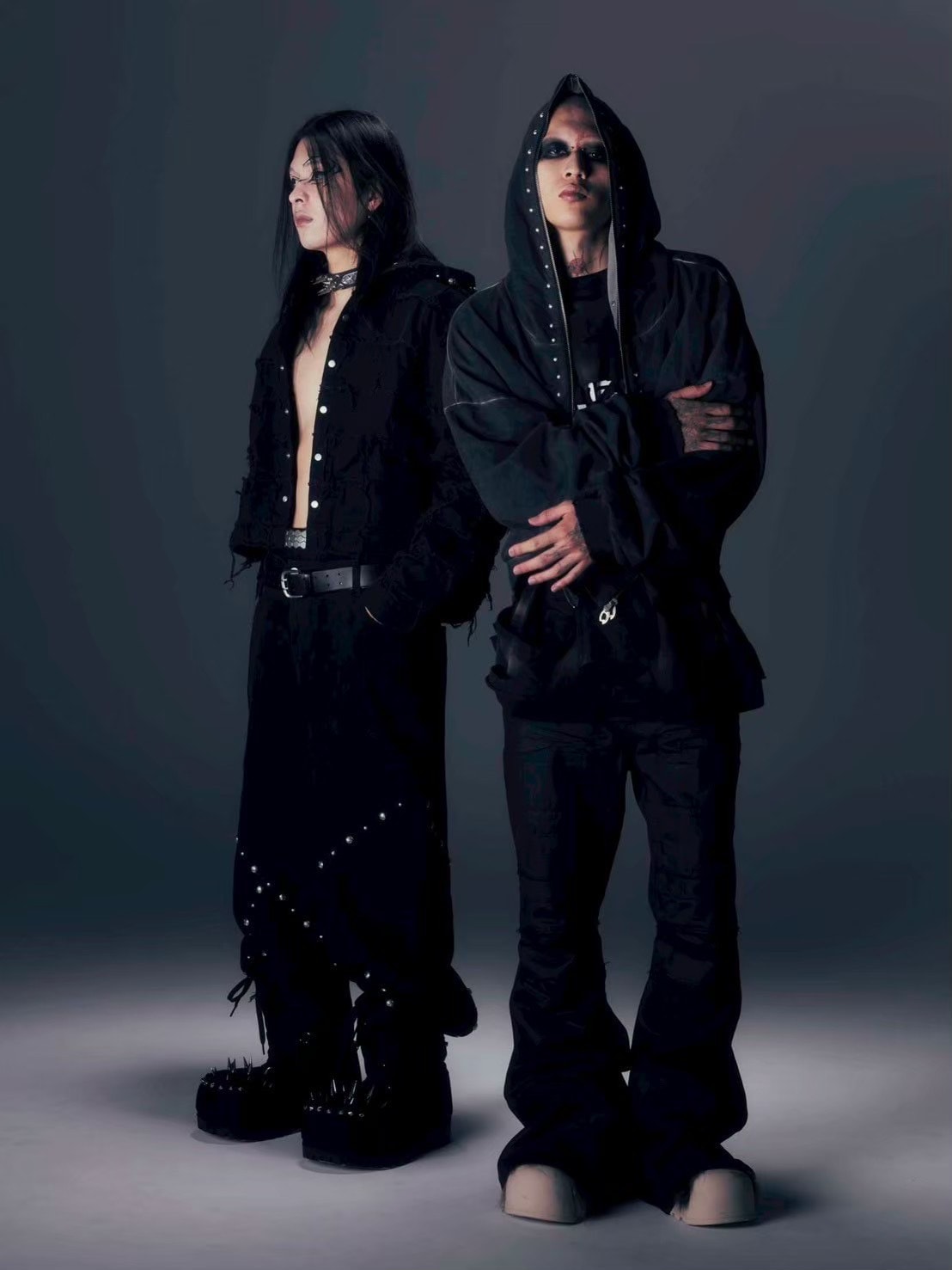 【DIG YOUR OWN GRAVE】COATING SLASH FLARE PANTS /【ディグユアオウングレイブ】コーティングダメージフレアパンツ