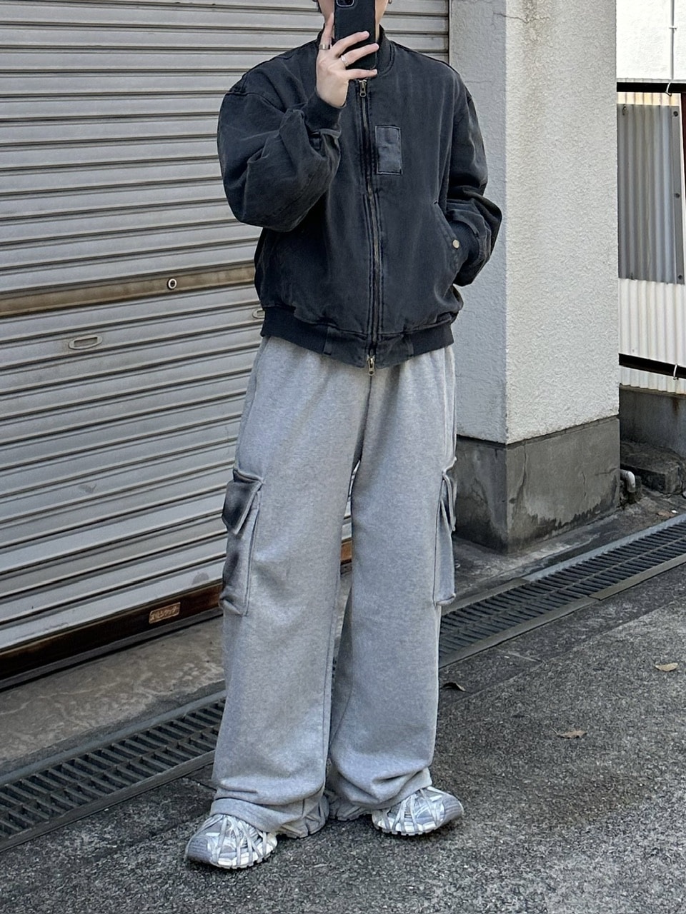 大阪店WEB限定【Chikashitsu +】washed sweat cargo pants (2color)