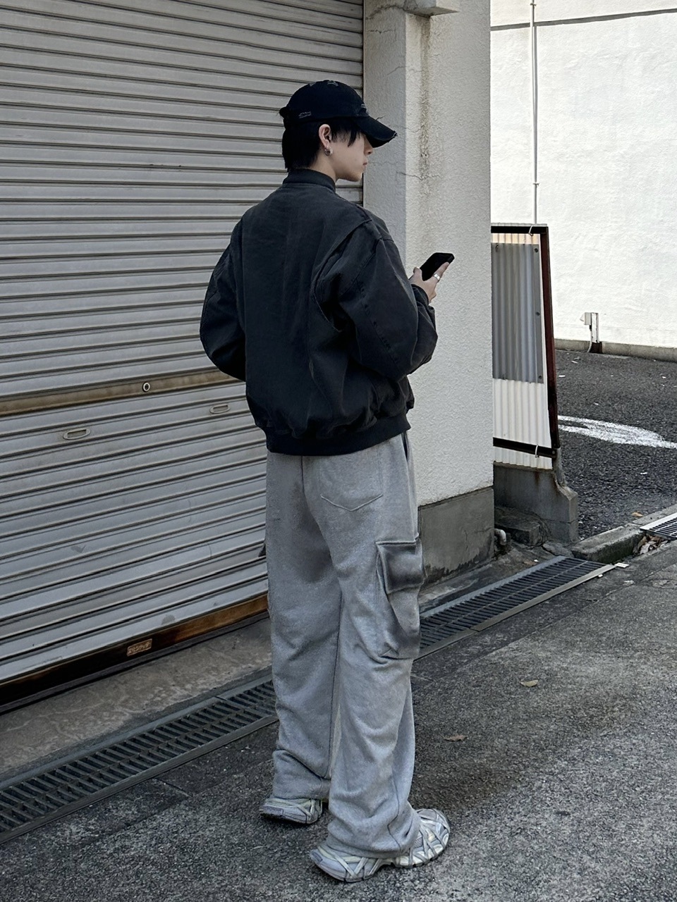 大阪店WEB限定【Chikashitsu +】washed sweat cargo pants (2color)