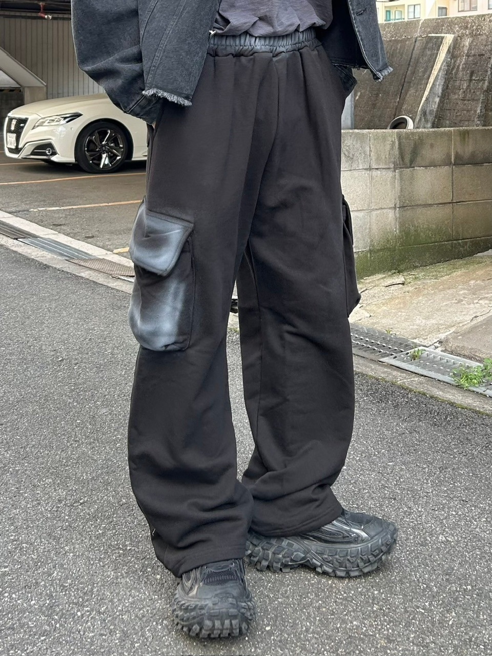 大阪店WEB限定【Chikashitsu +】washed sweat cargo pants (2color