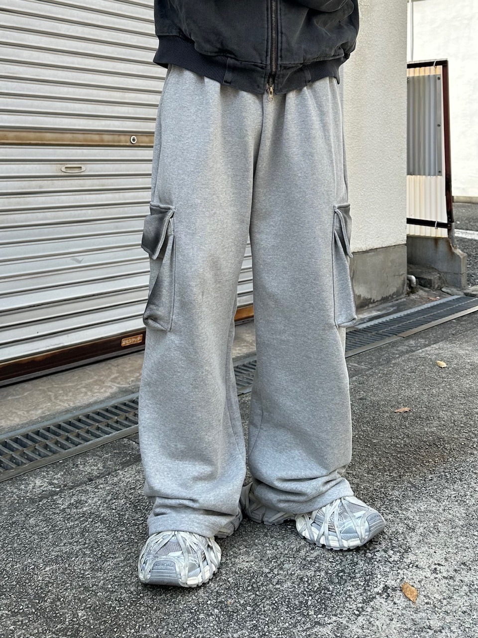 大阪店WEB限定【Chikashitsu +】washed sweat cargo pants (2color)