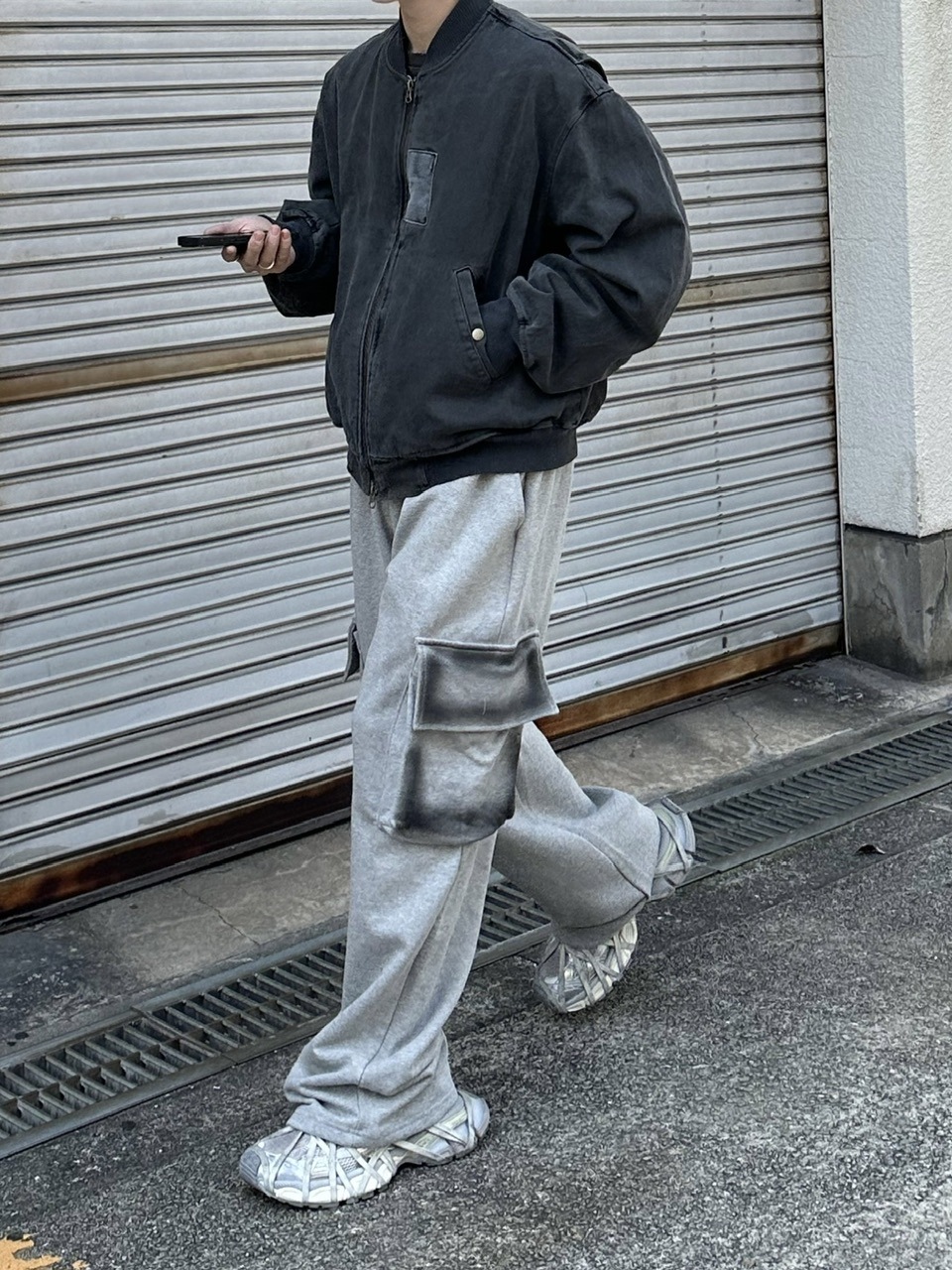 大阪店WEB限定【Chikashitsu +】washed sweat cargo pants (2color)