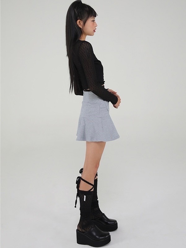 12/21 20:00 再販【Uglyshadow】LACE LONG SOCKS (5color)