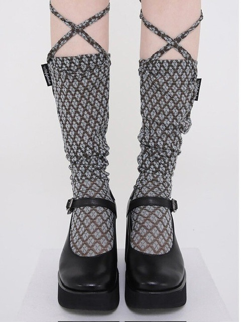 12/21 20:00 再販【Uglyshadow】LACE LONG SOCKS (5color)