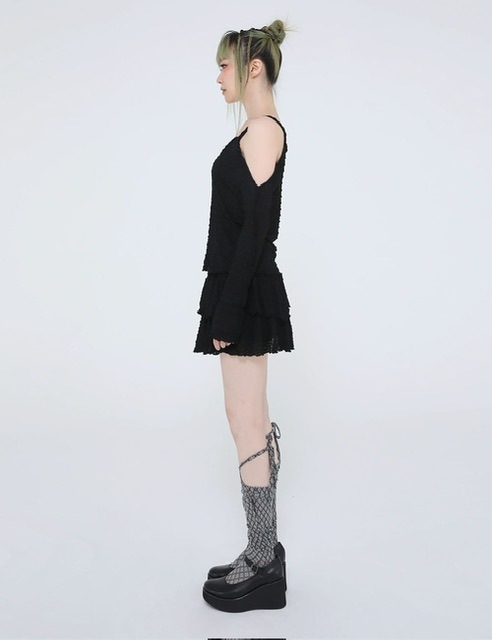 12/21 20:00 再販【Uglyshadow】LACE LONG SOCKS (5color)