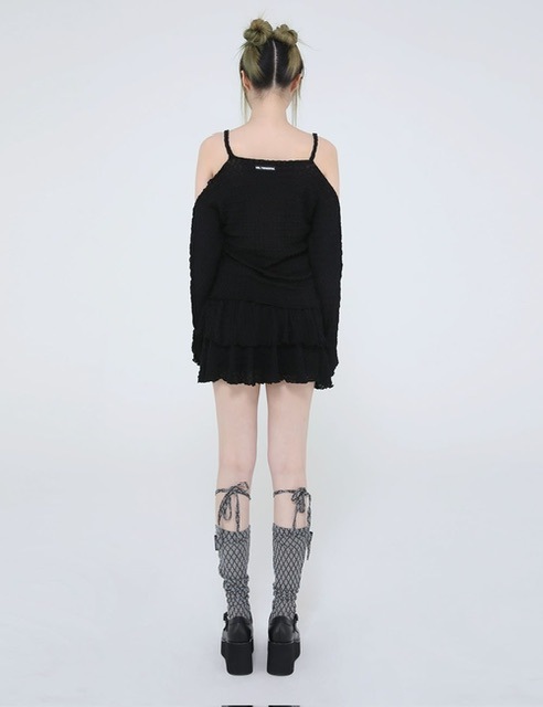 12/21 20:00 再販【Uglyshadow】LACE LONG SOCKS (5color)