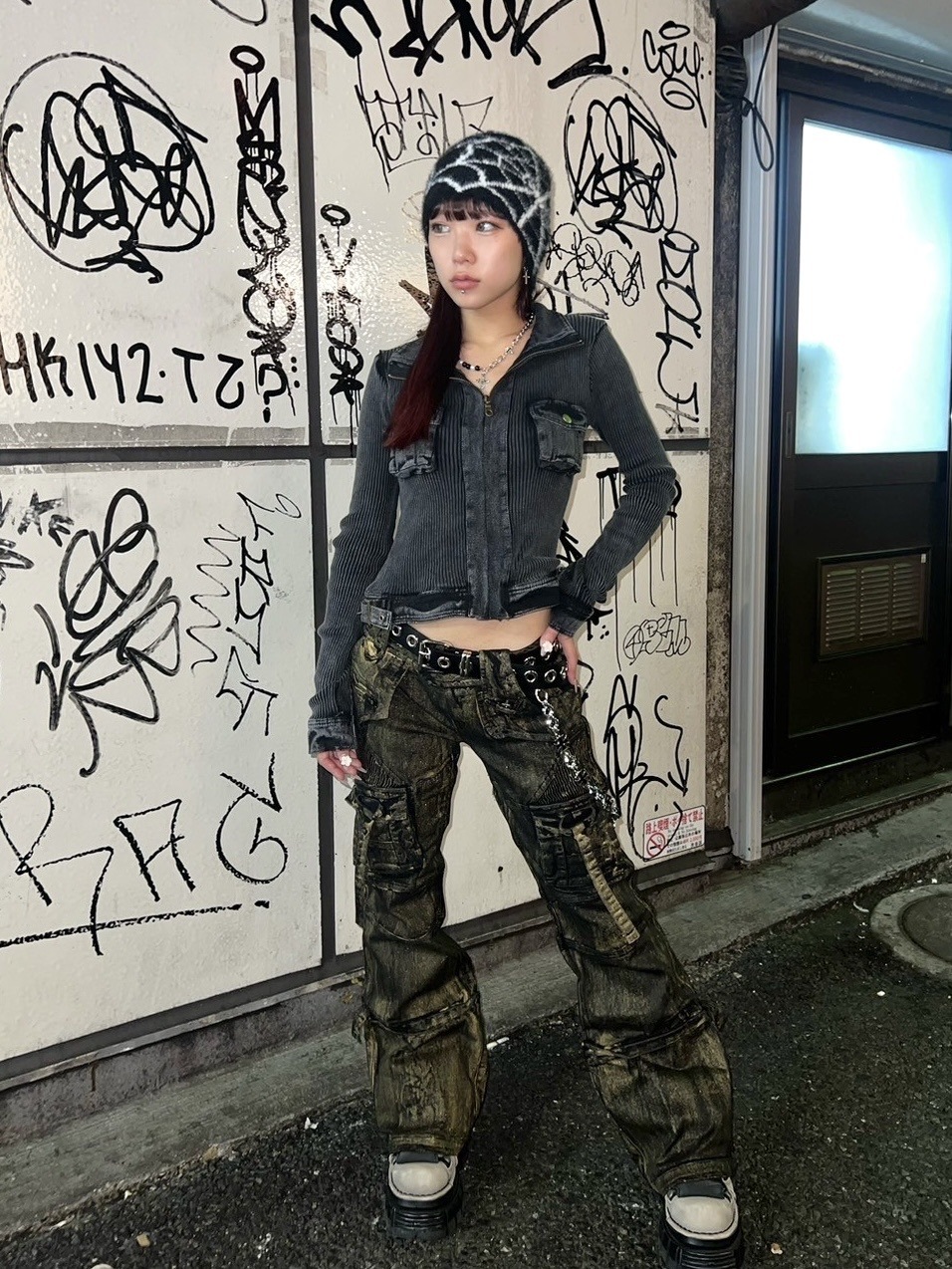 受注制【Never mind the XU】vintage pocket zip up jacket (2color)