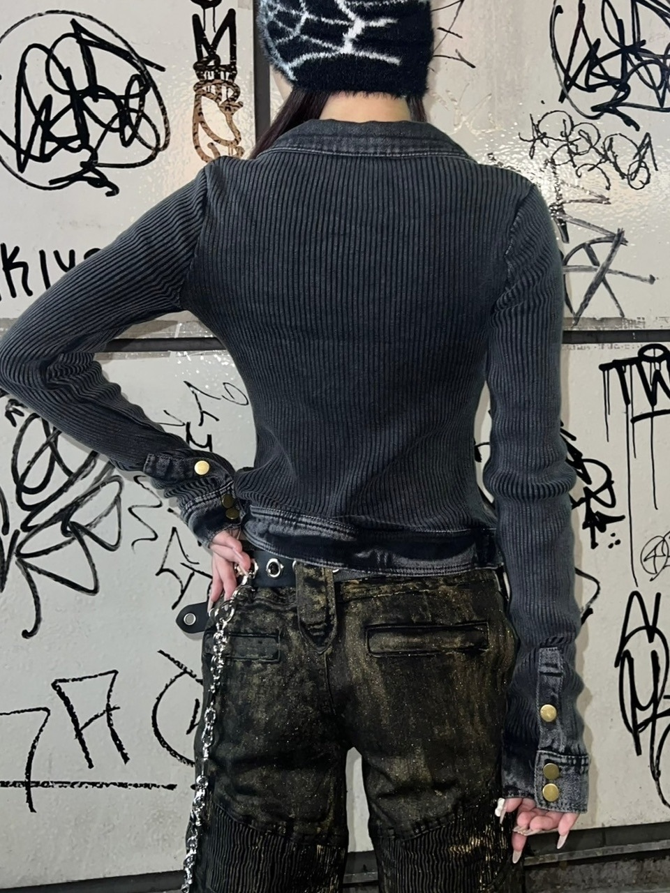 受注制【Never mind the XU】vintage pocket zip up jacket (2color)