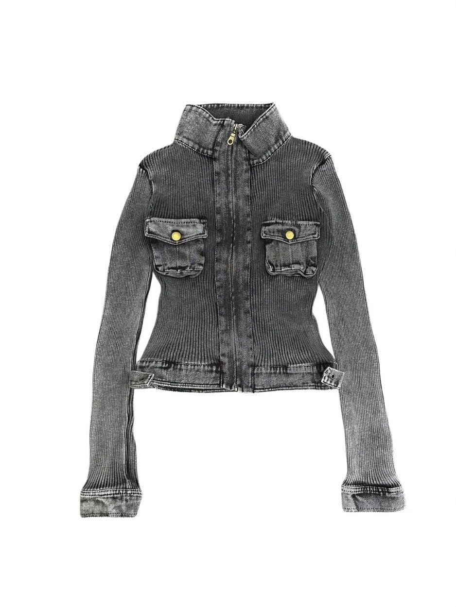 受注制【Never mind the XU】vintage pocket zip up jacket (2color)