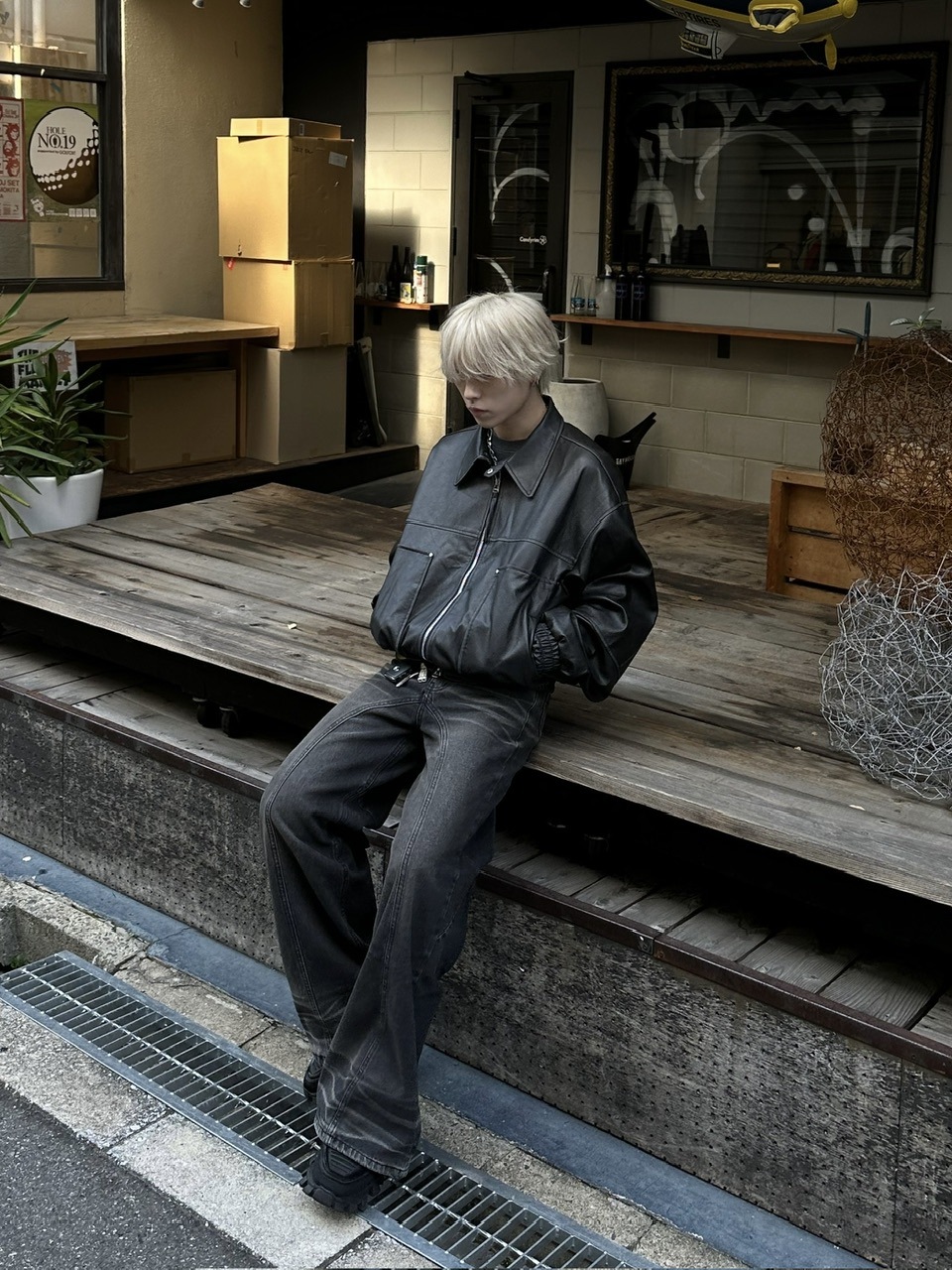 大阪店WEB限定受注制【Chikashitsu +】back snap wide flare