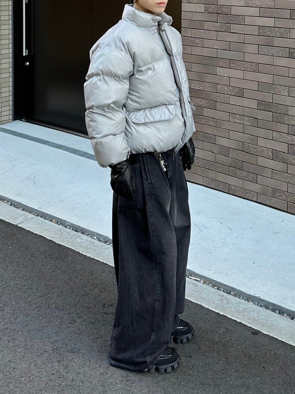 Chikashitsu + チカシツプラス　クロップド　パティングジャケット Chikashitsu +（チカシツプラス）の「【Chikashitsu +】unisex