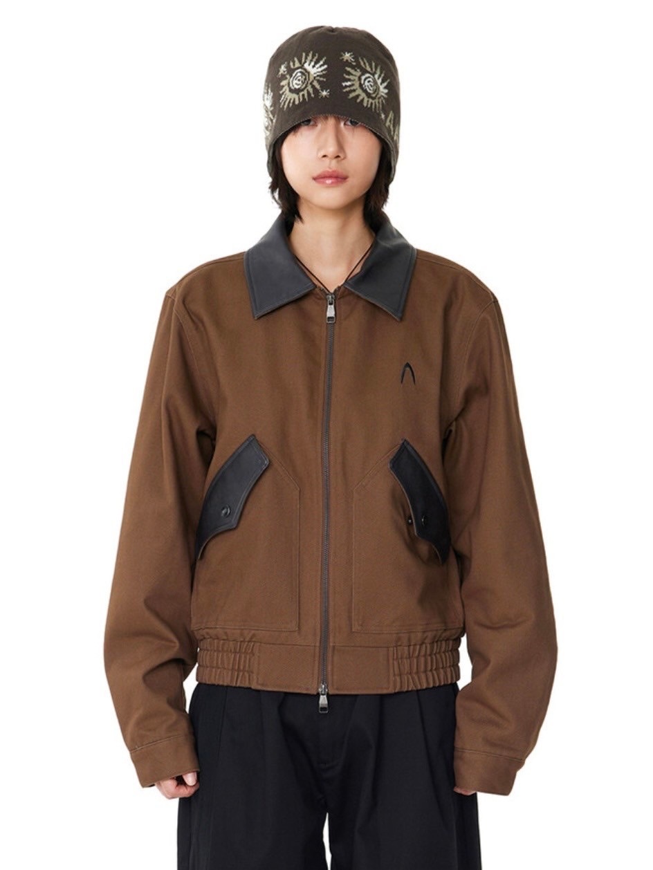 AAKAM】Contrast Leather Work Jacket | OUR BRAND,AAKAM | PRESSING