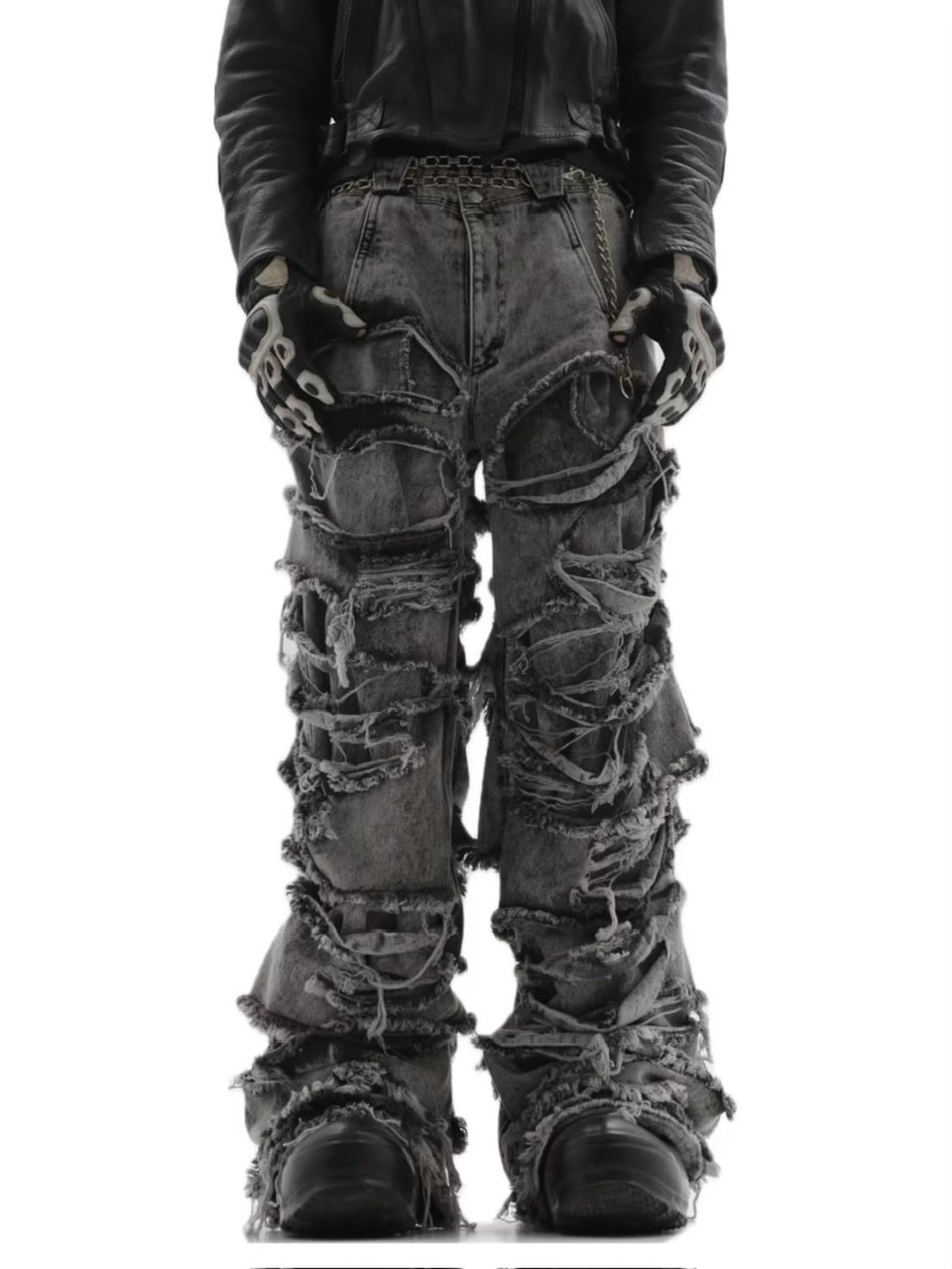 CONCEPT NOTHING】ASPHALT DISTRESSED DOUBLE LAYERED PANTS | OUR