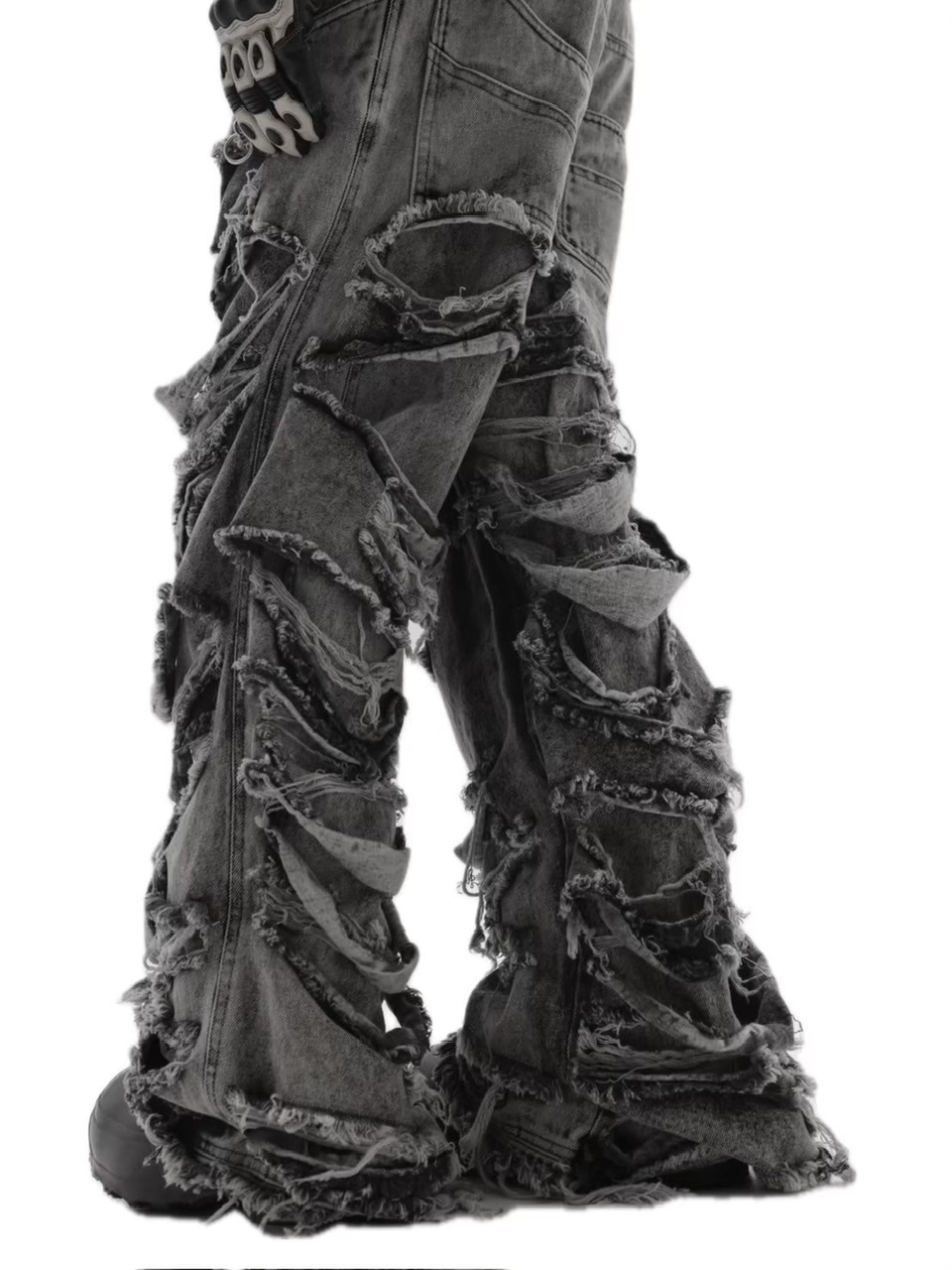 パンツ ASPHALT DISTRESSED DOUBLE LAYERED PANTS CONCEPT NOTHING】ASPHALT DISTRESSED DOUBLE LAYERED PANTS | OUR