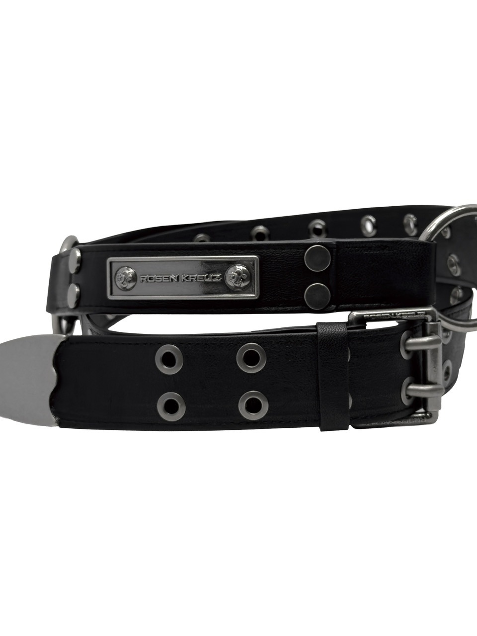【rosen kreuz】l strap leather belt Rosen Kreuz】metal strap leather belt
