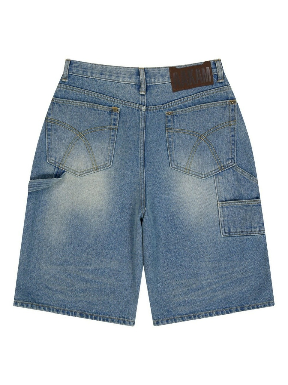 AAKAM】Washed Double Knee Bermuda Denim Pants | OUR BRAND