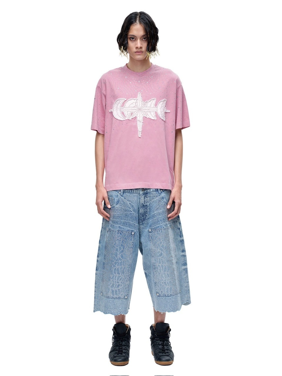 The Boy Has No Patience】LUMINOUS DAWN RHINESTONE TEE / 【ザ