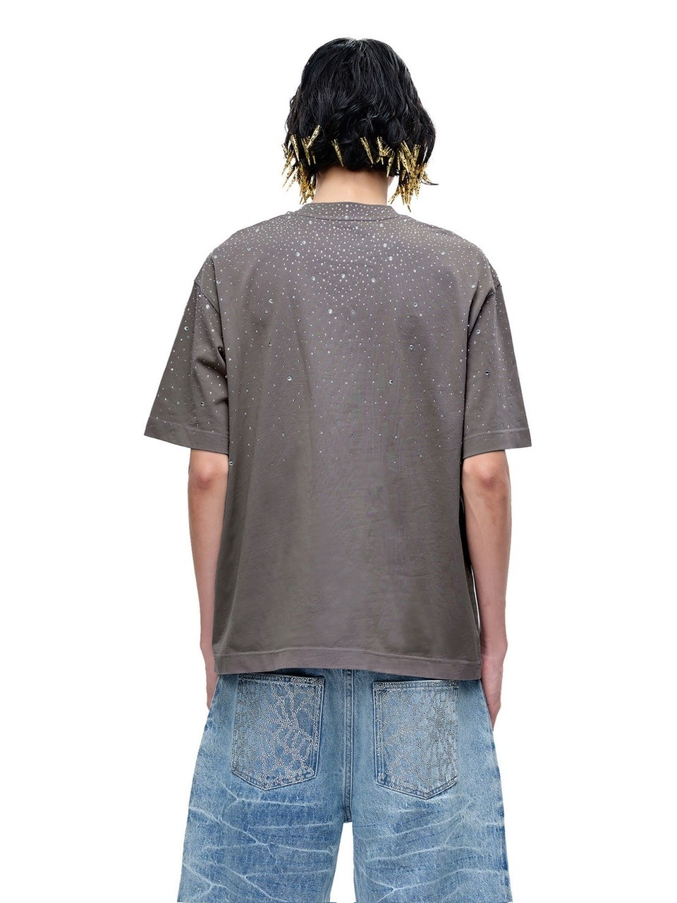 【The Boy Has No Patience】T-SHIRT The Boy Has No Patience】LUMINOUS DAWN RHINESTONE TEE / 【ザ