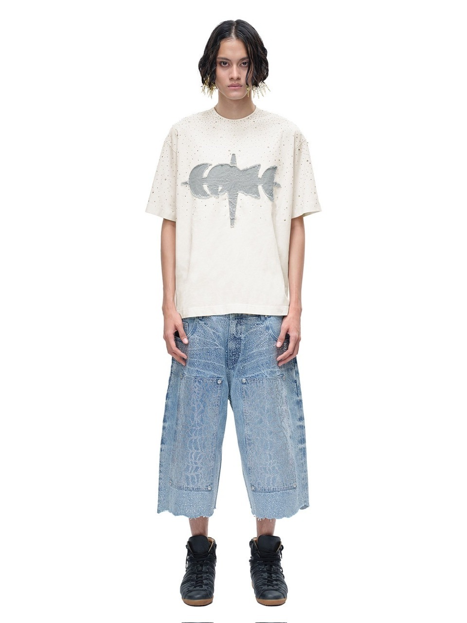 The Boy Has No Patience】LUMINOUS DAWN RHINESTONE TEE / 【ザボーイ